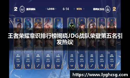 王者荣耀意识排行榜揭晓JDG战队荣登第五名引发热议